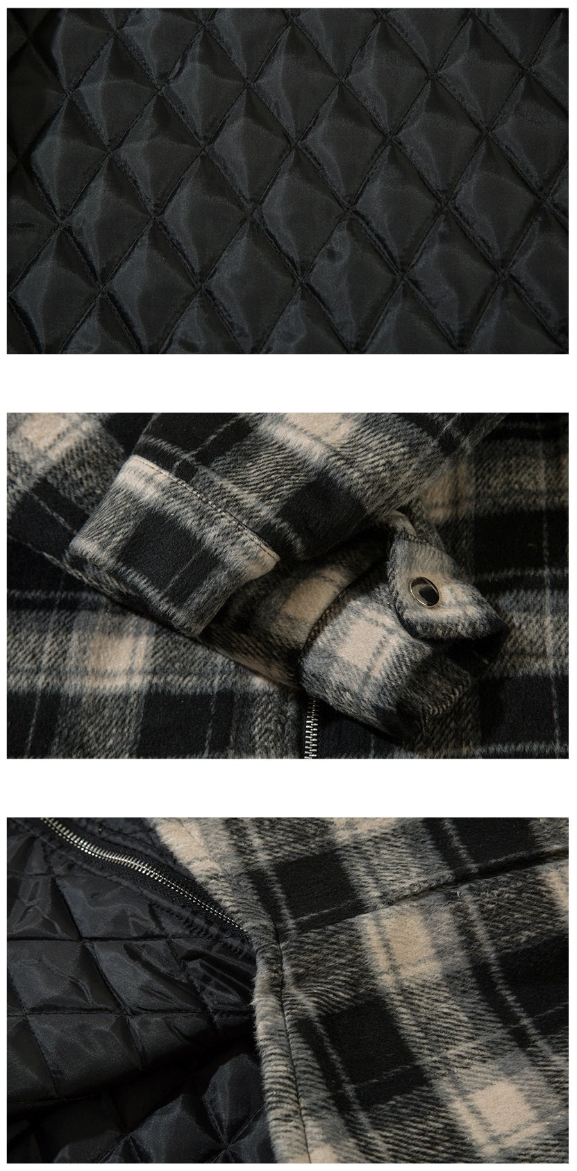 Plaid Woolen Puffer Jacket - chiclara