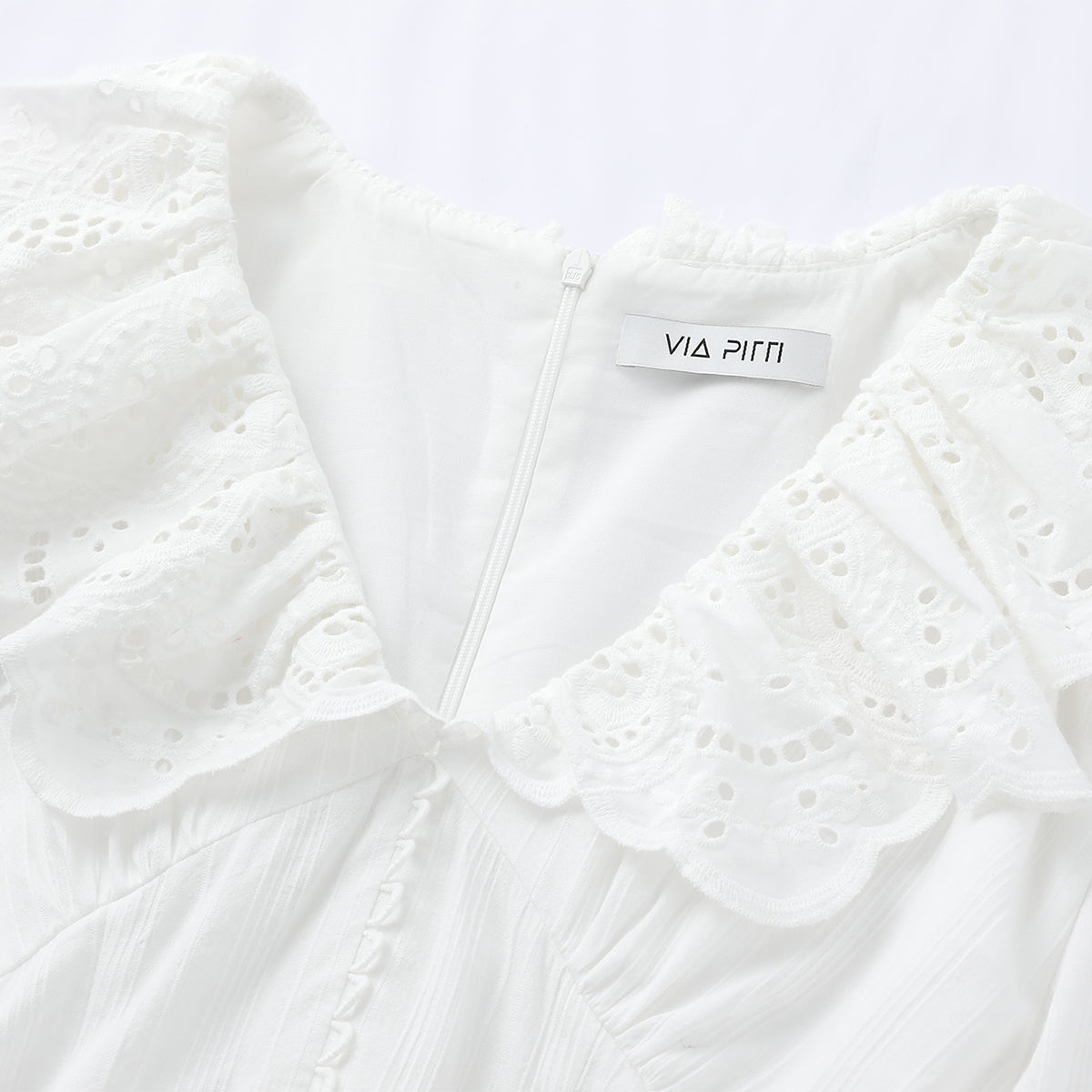 Elegant White Lace Long Sleeve Dress - chiclara