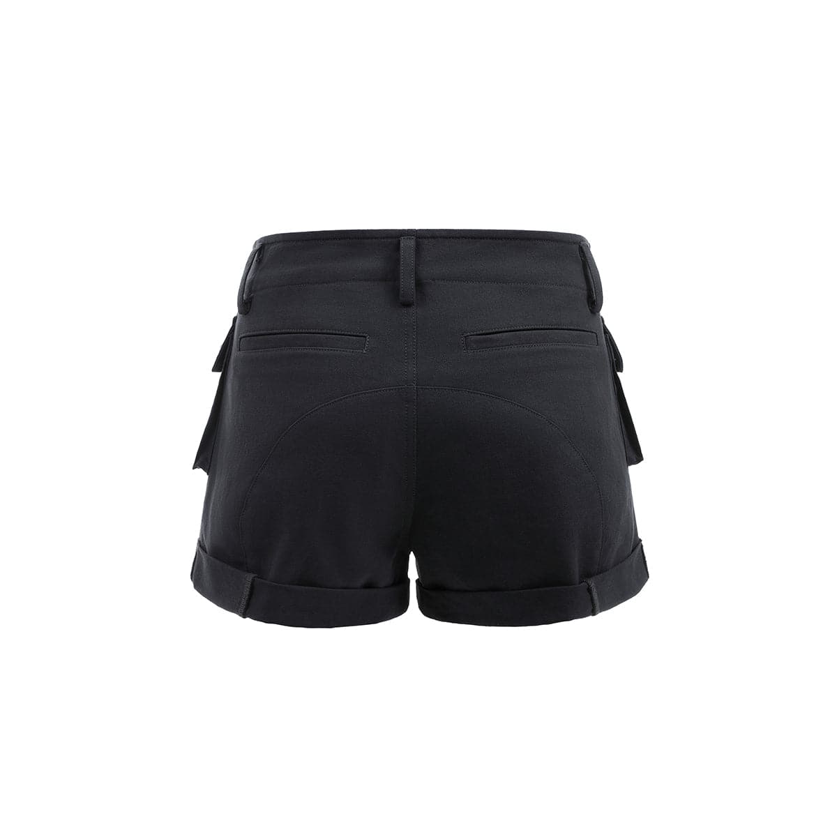 Black Pocket Cargo Shorts - chiclara