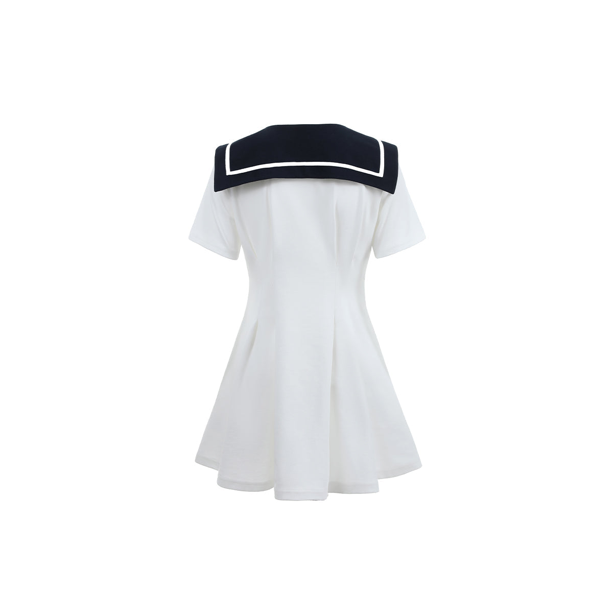 Sailor Collar Color Block Dress - chiclara