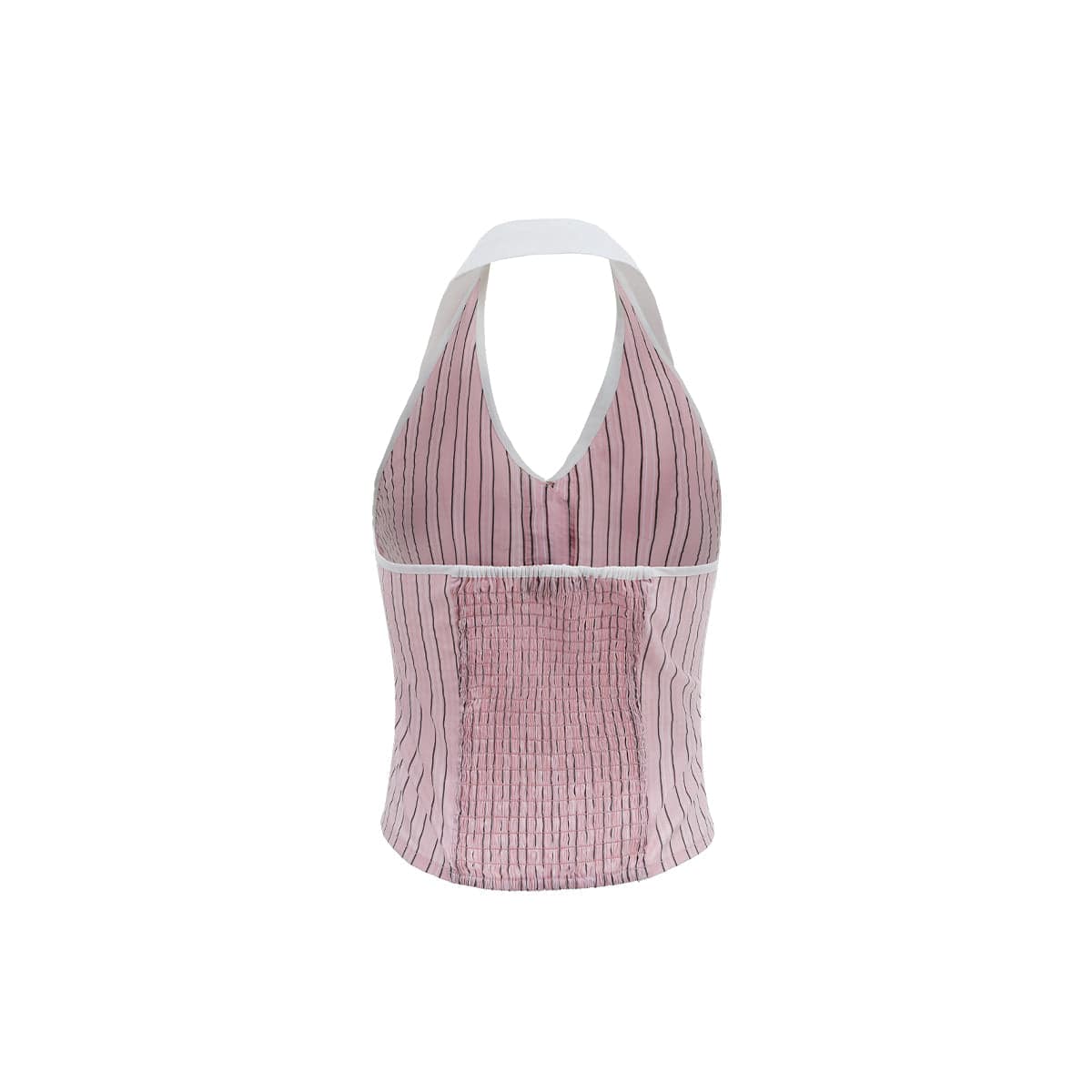 Pink Color Blocked Striped Vest - chiclara