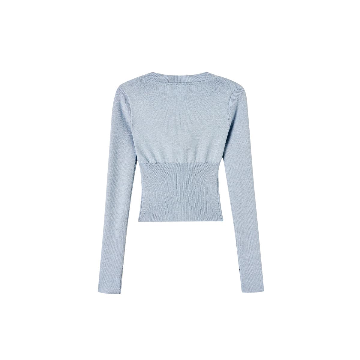 Blue Shiny Knit Top - 2-Piece Look - chiclara