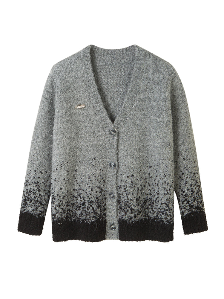 Retro Gradation Knit Cardigan - chiclara