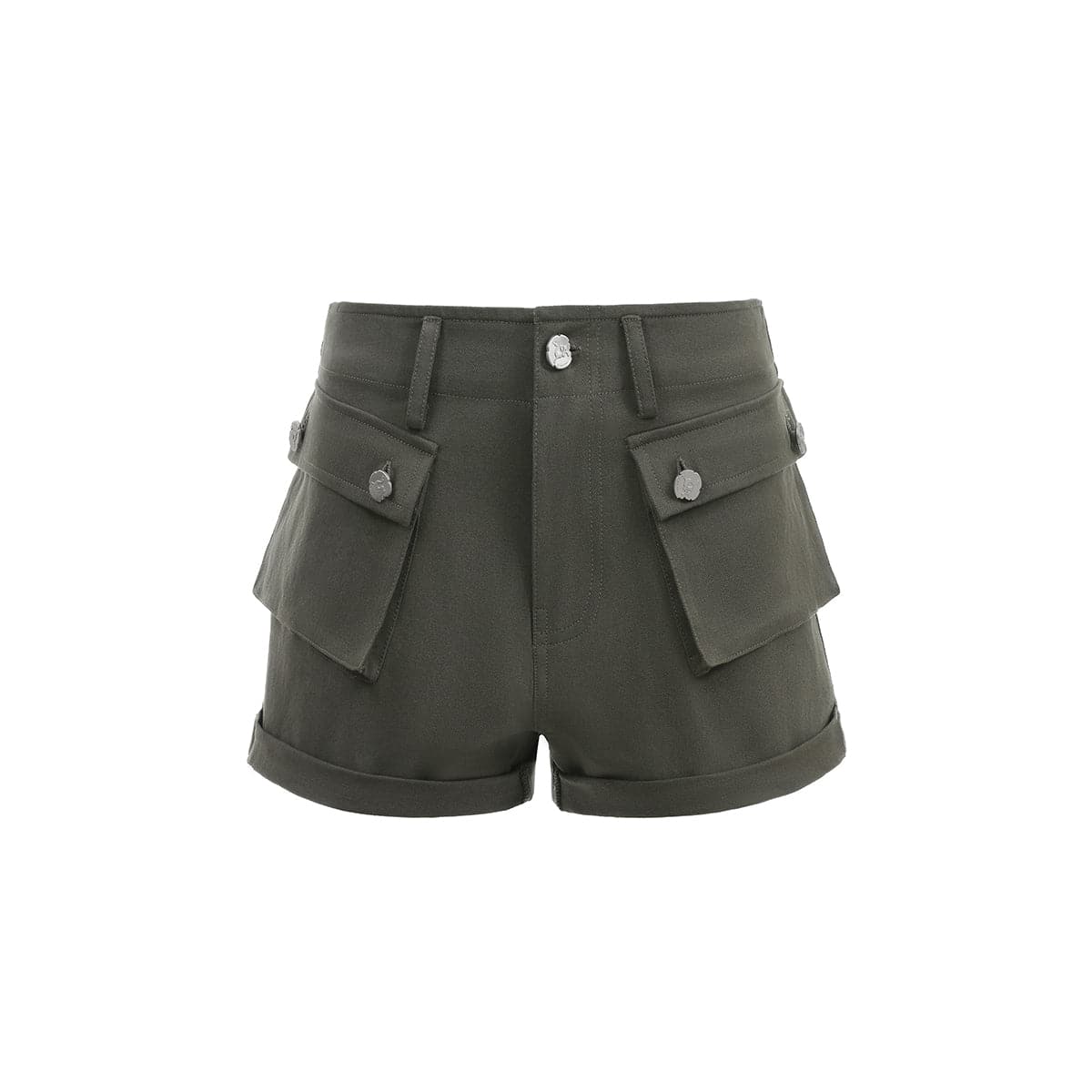 Green Pocket Cargo Shorts - chiclara