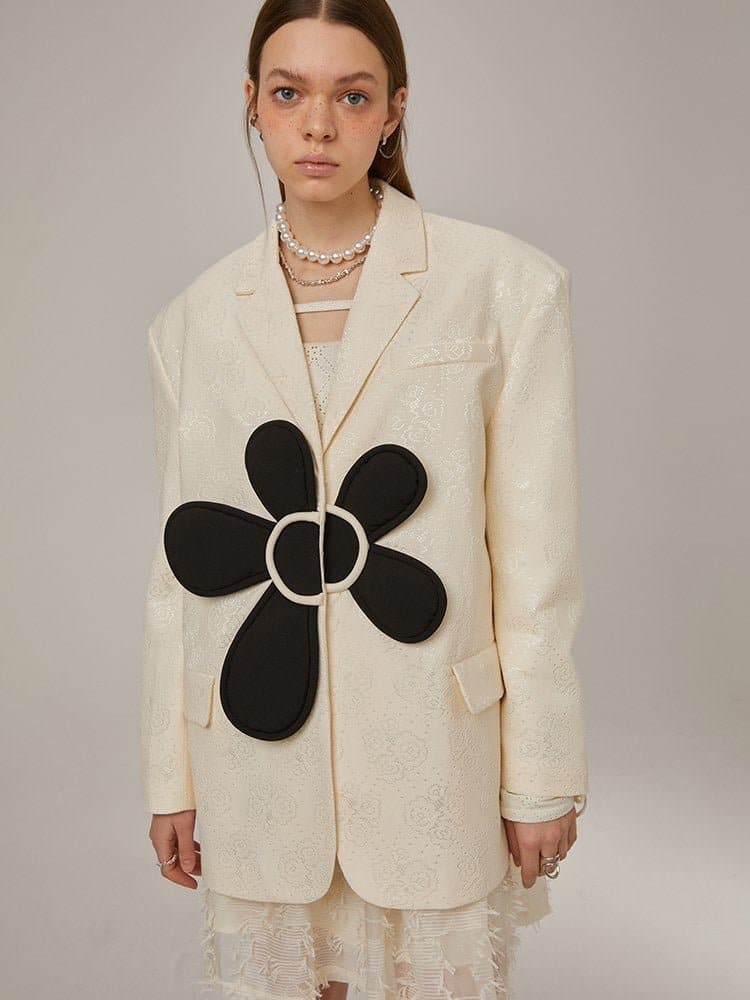 3D Floral Embroidered Jacket - chiclara