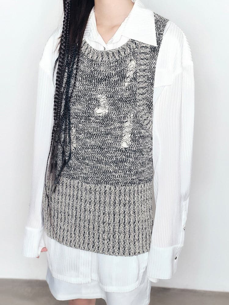Chic Knit Vest & Cardigan: Casual And Loose-Fitting - chiclara