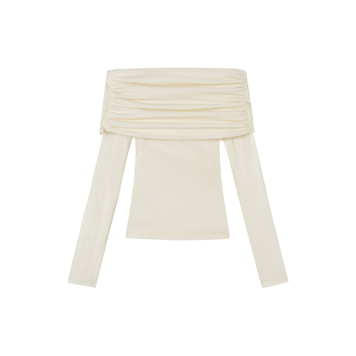 Elegant White Tencel Off-Shoulder Slim Top - chiclara