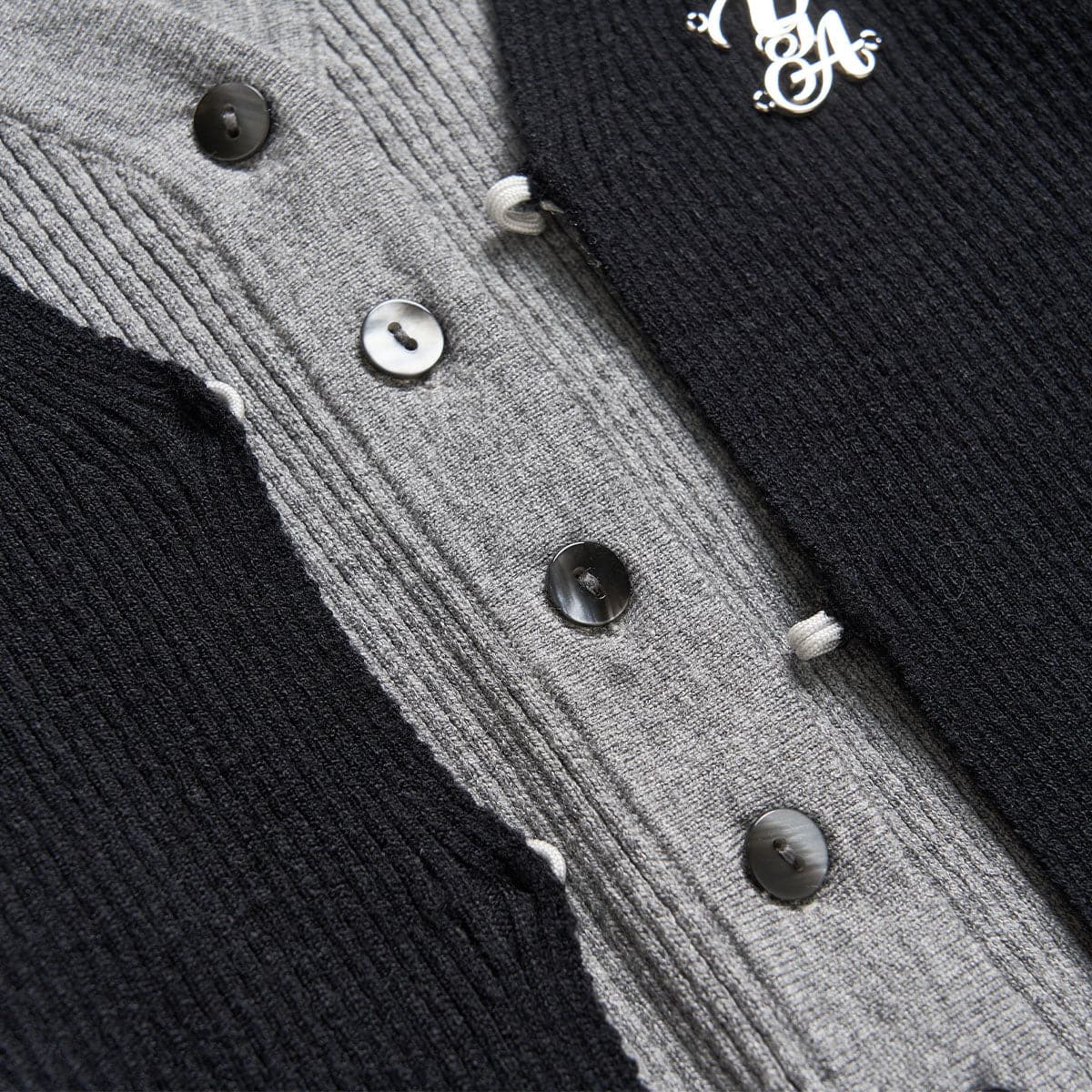 Black Hollow Out Knit Cardigan - 2-Piece Design - chiclara