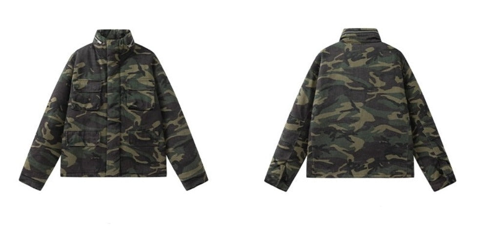 Camo Oversized Puffer Jacket - chiclara