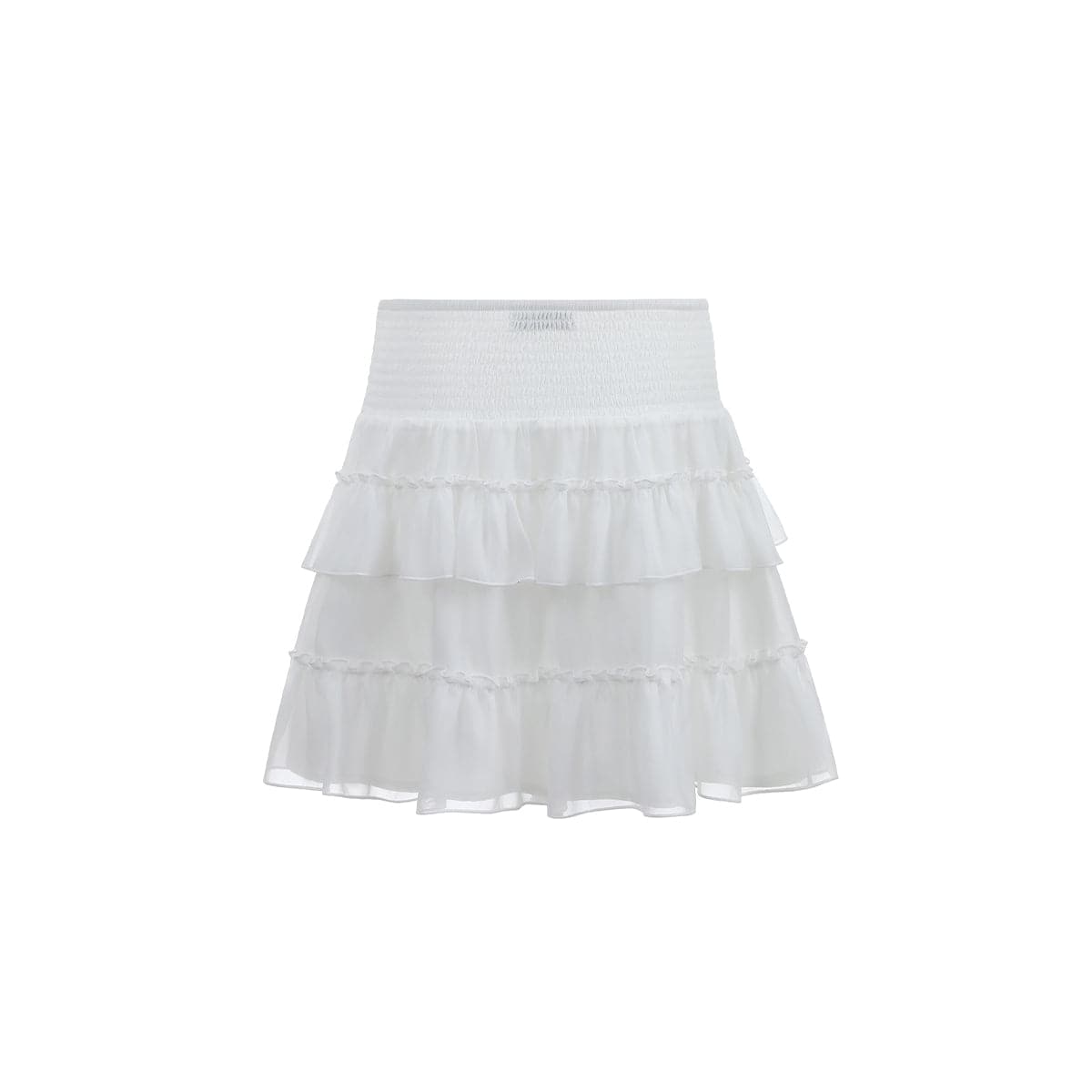 Elegant Chiffon White Set With Irregular Top & Skirt - chiclara