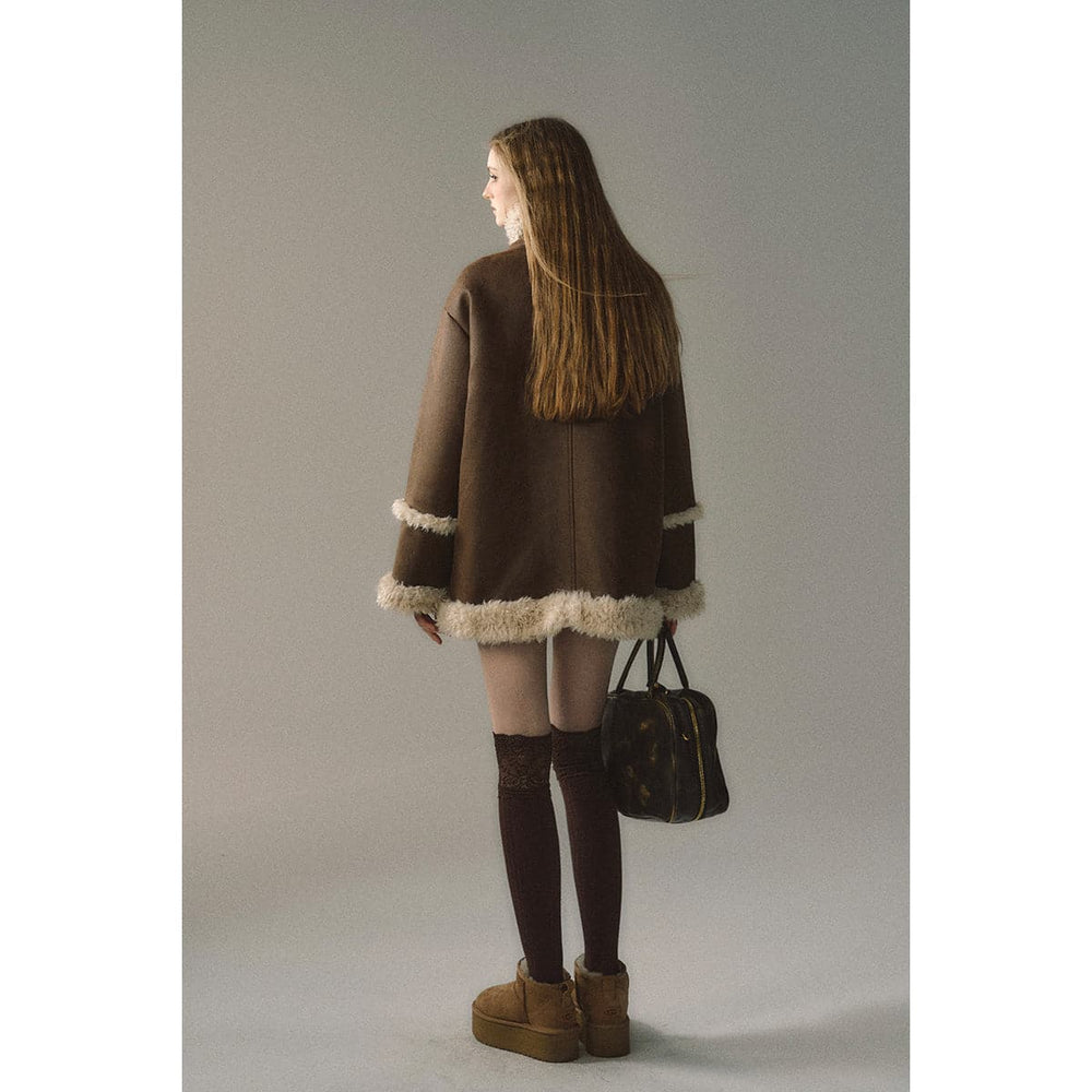 Derhy Reversible Suede Coat