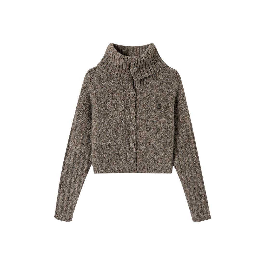 Brown Twisted Wool Knit Sweater - chiclara
