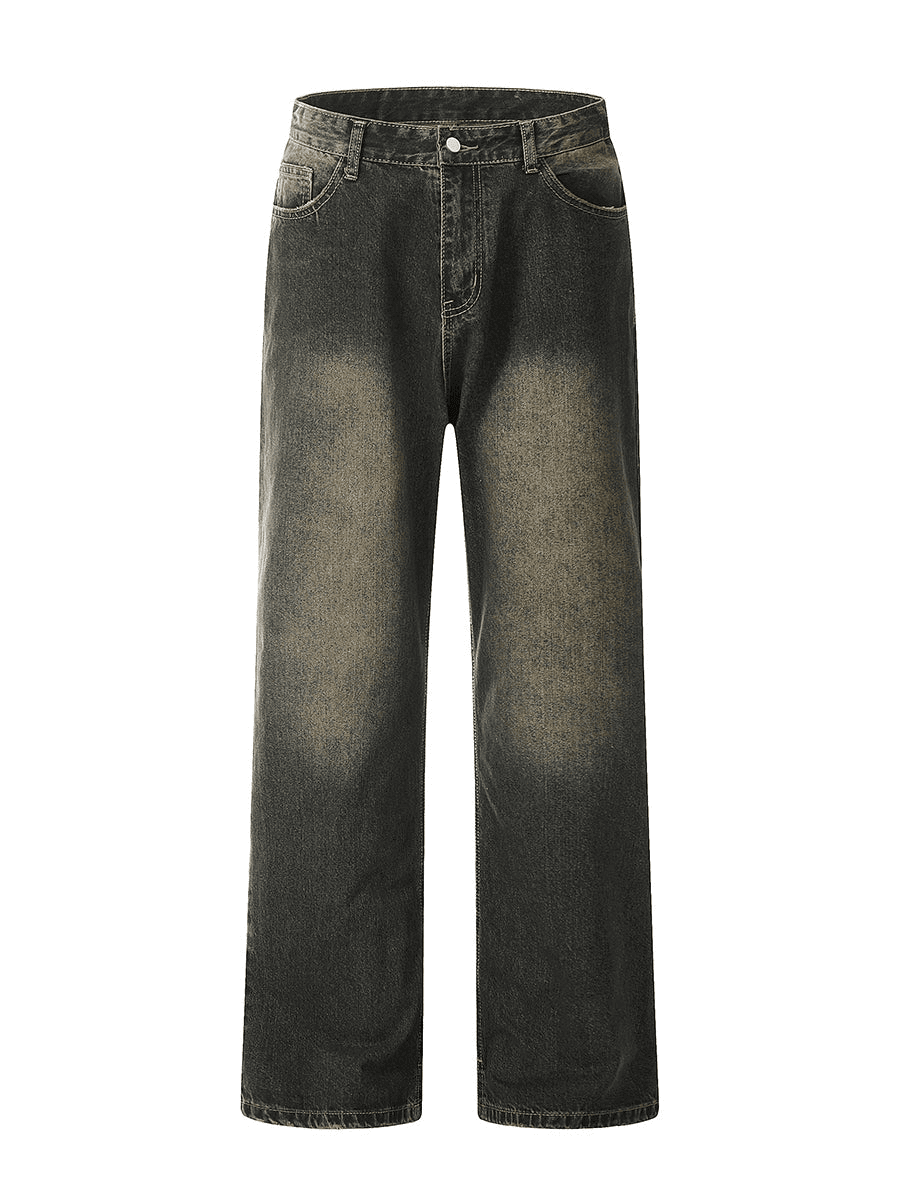 Weathered Straight Jeans - chiclara