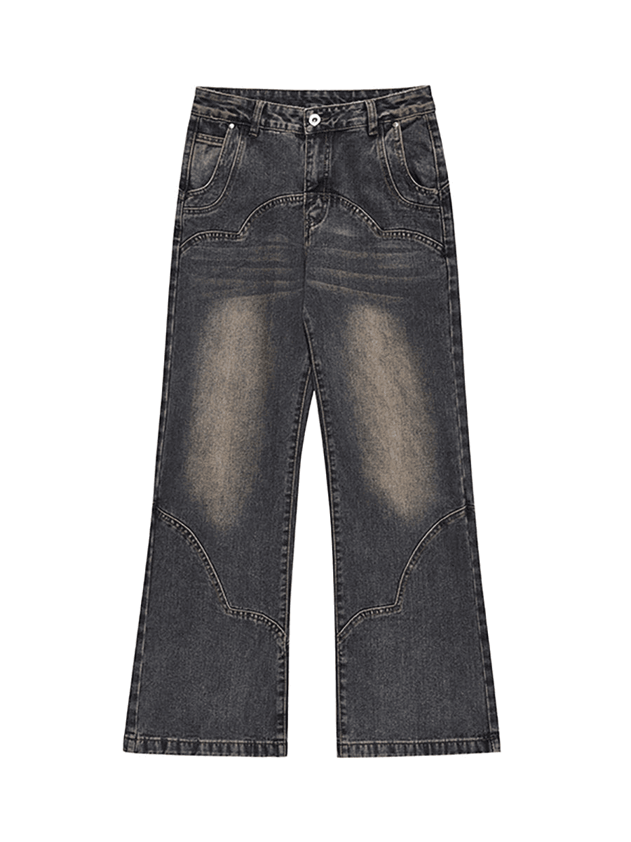 Distressed Straight Fit Jeans - chiclara