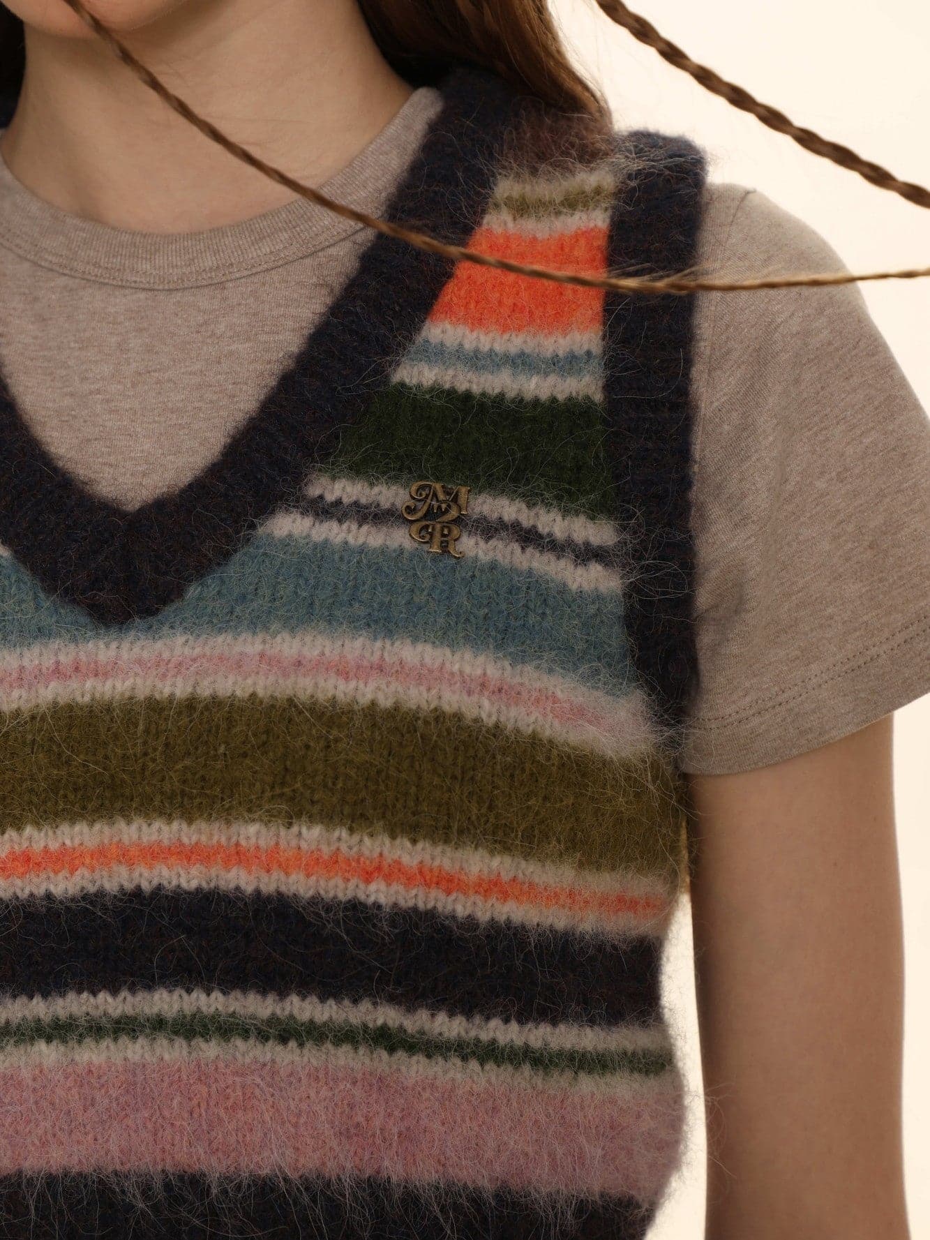 Colorful Fluffy Knit Retro Vest - chiclara