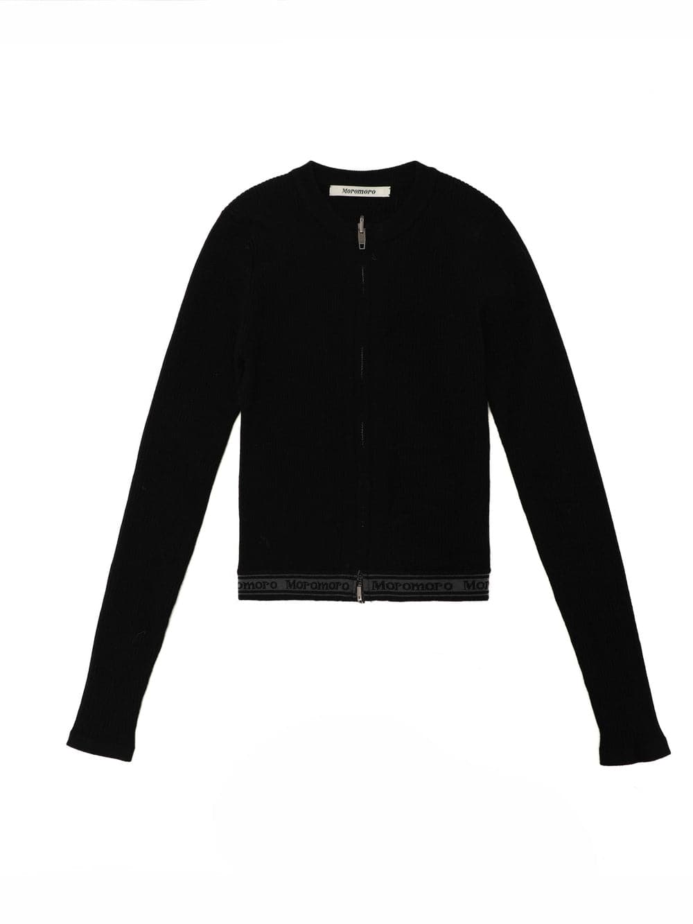 Slim Fit Zippered Crew-Neck Knit Sweater - chiclara