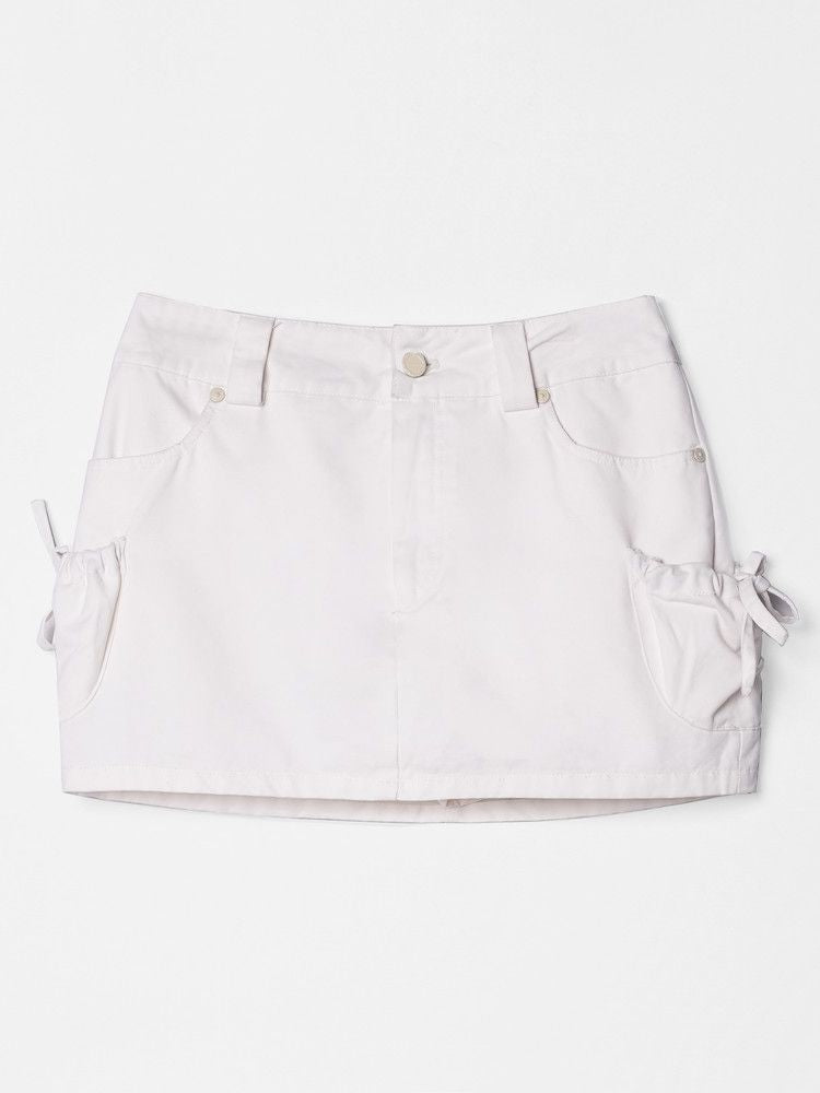 Micro-Mini Drawstring Tight Skirt - chiclara