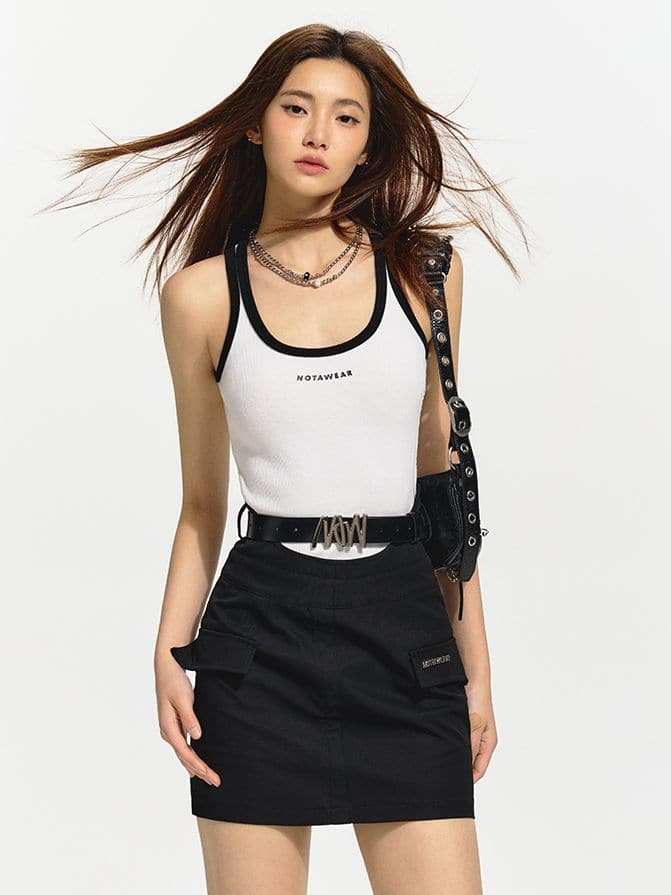 High-Waist Nichi Unique Mini Tight Skirt - chiclara