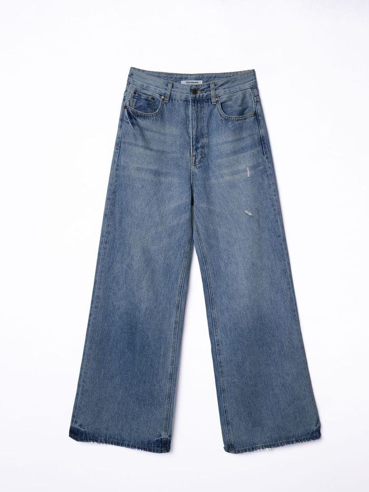 Classic Wide-Leg Denim Jeans - chiclara