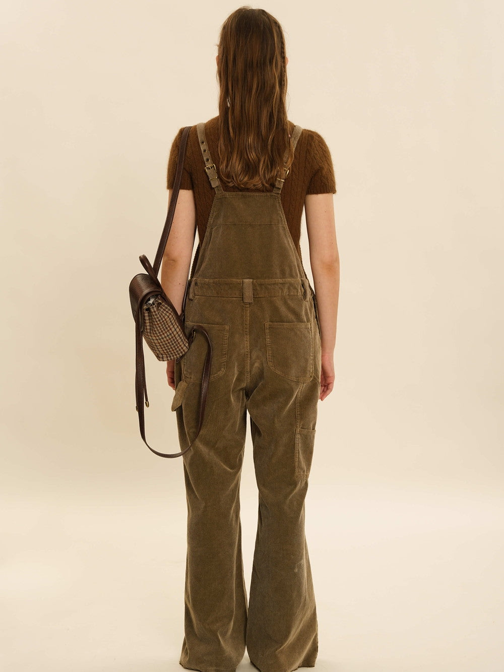 Wide-Leg Corduroy Overalls - chiclara