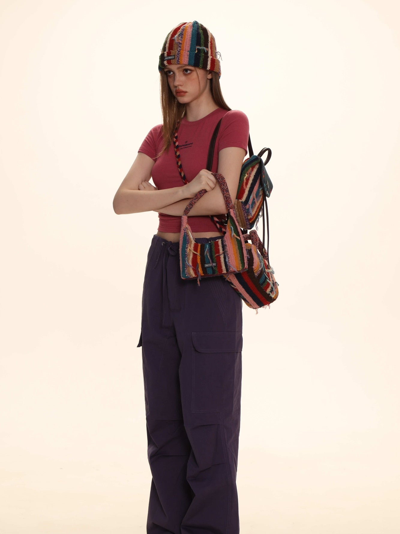 Vibrant Multicolored Knit Bag - chiclara