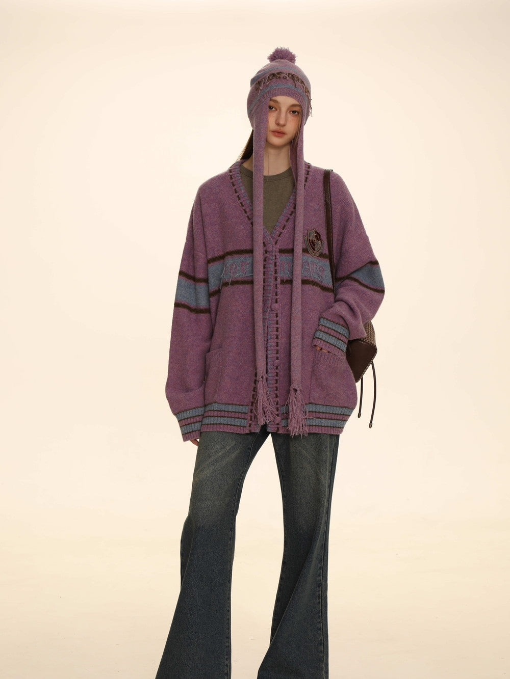 Retro Knit Oversize Long Cardigan - chiclara
