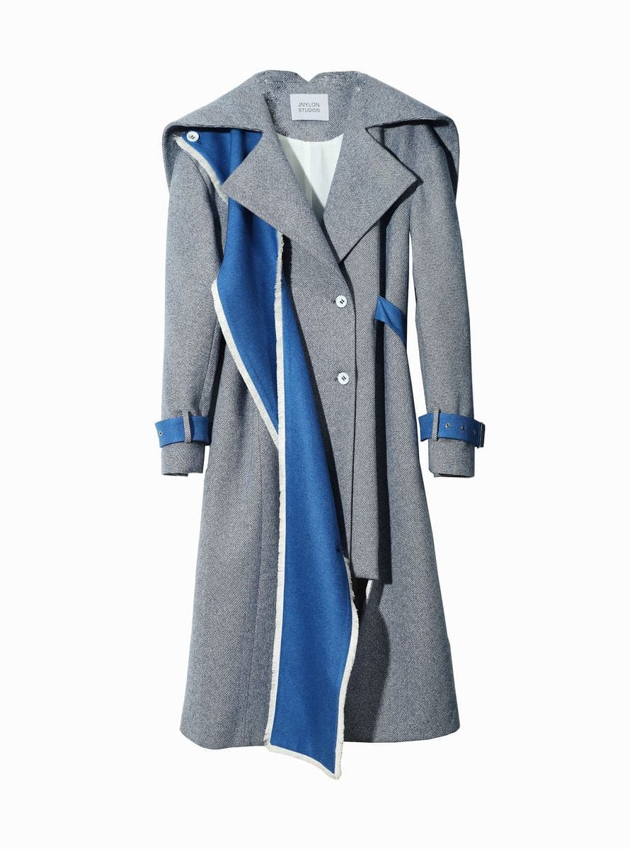 Elegant Bi-Color Long Coat - chiclara