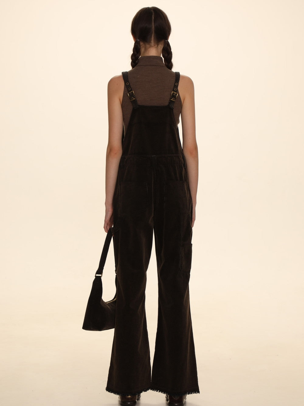 Wide-Leg Corduroy Overalls - chiclara