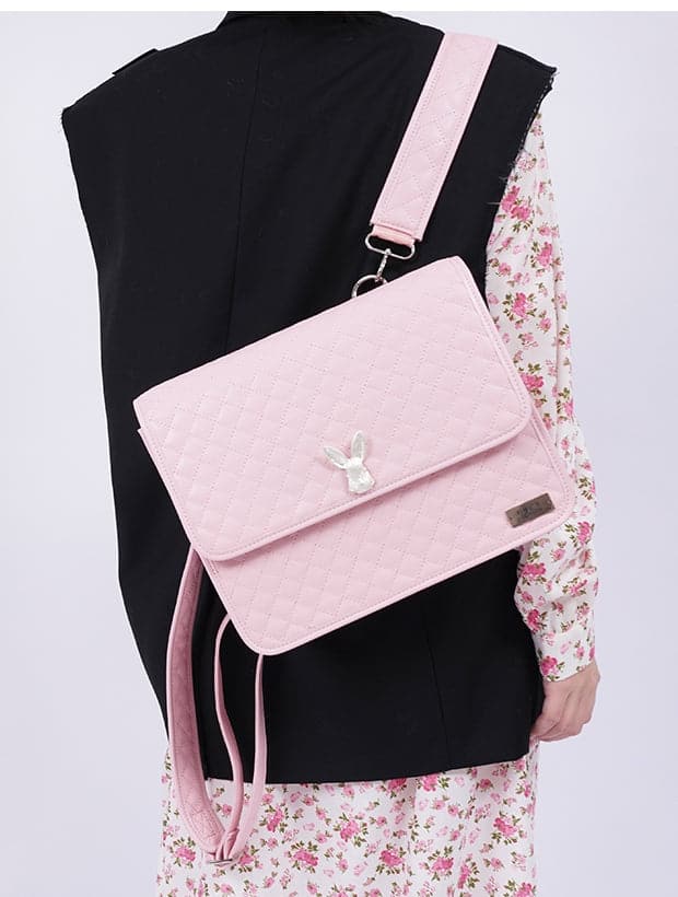 Quilted Square Rabbit Backpack - chiclara