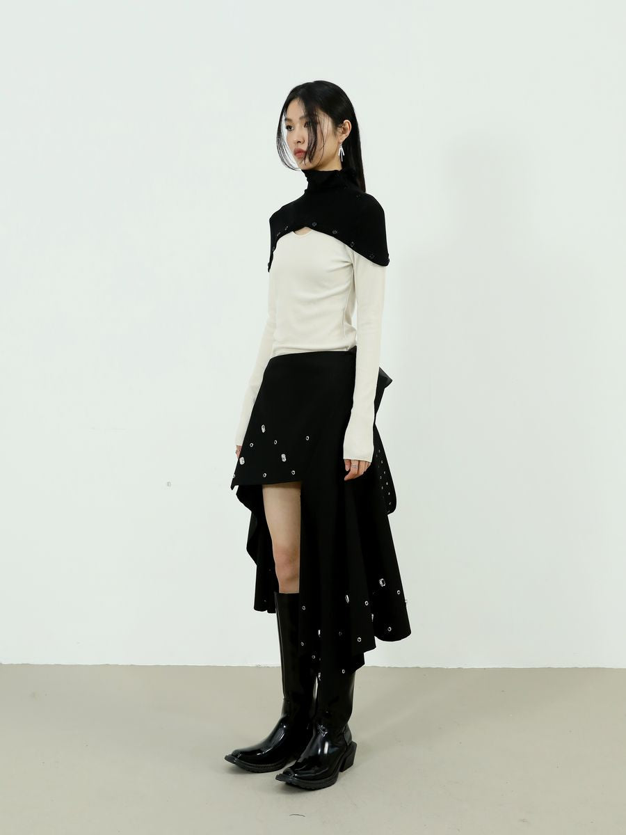 Elegant Asymmetry Halter-Neck One-Piece Dress - chiclara