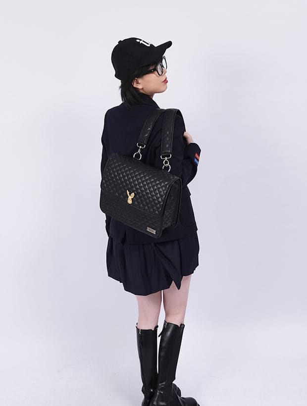 Quilted Square Rabbit Backpack - chiclara