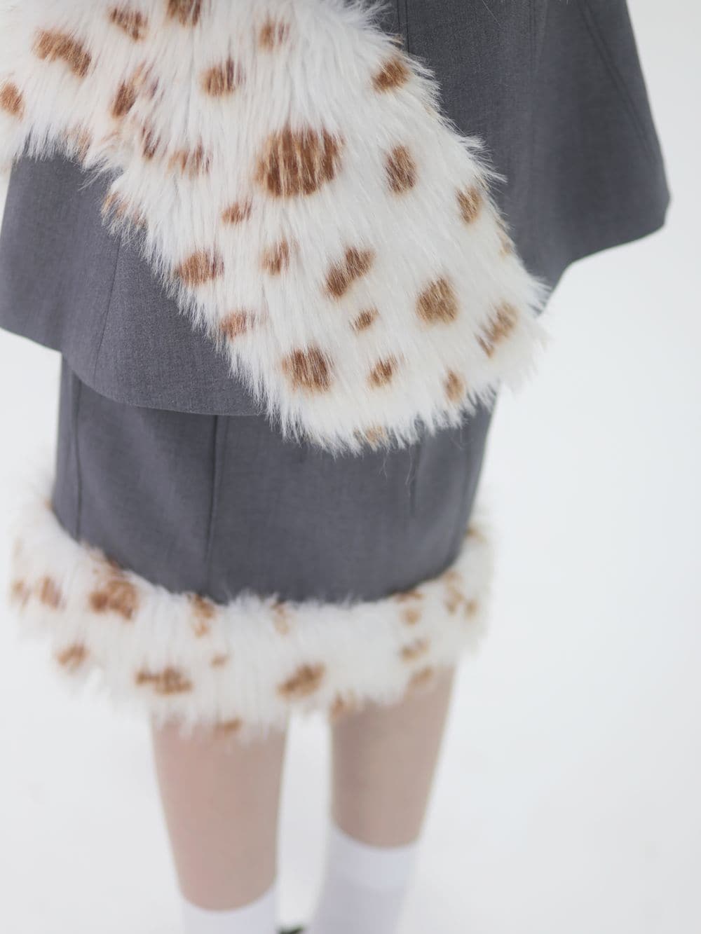 Luxury Vintage Fur-Blend Fluffy Skirt - chiclara
