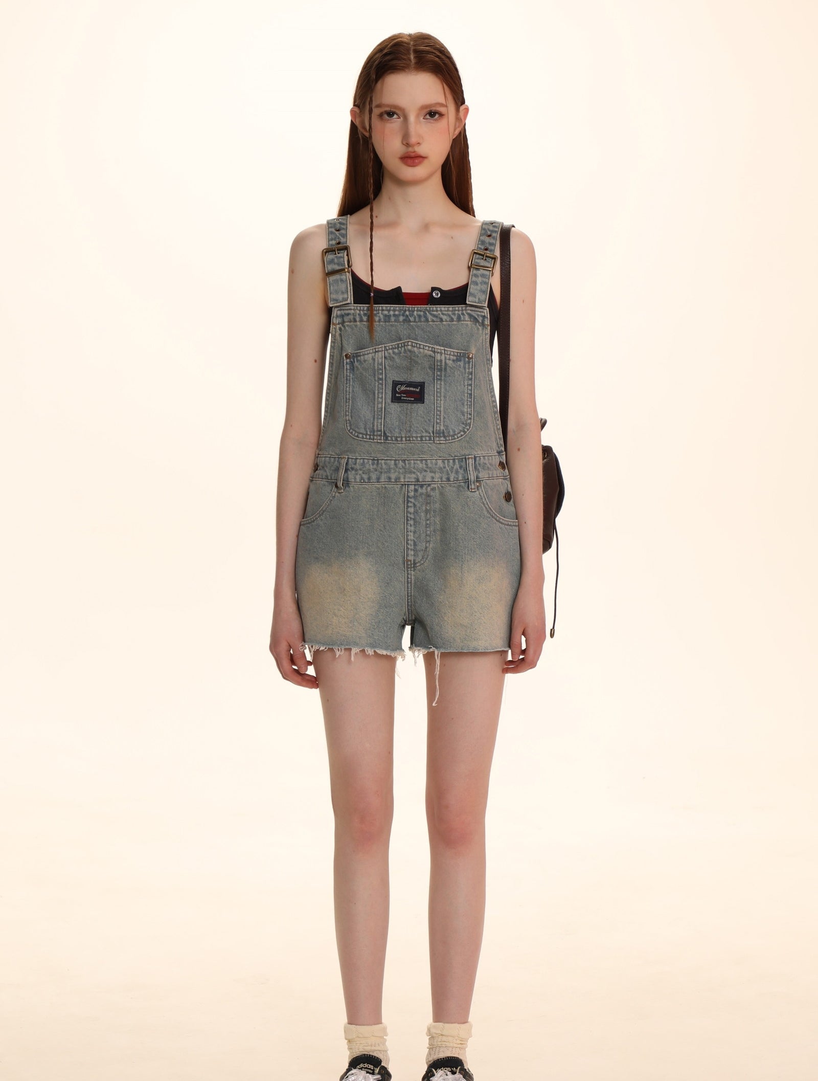 Vintage Denim Overall Shorts - chiclara