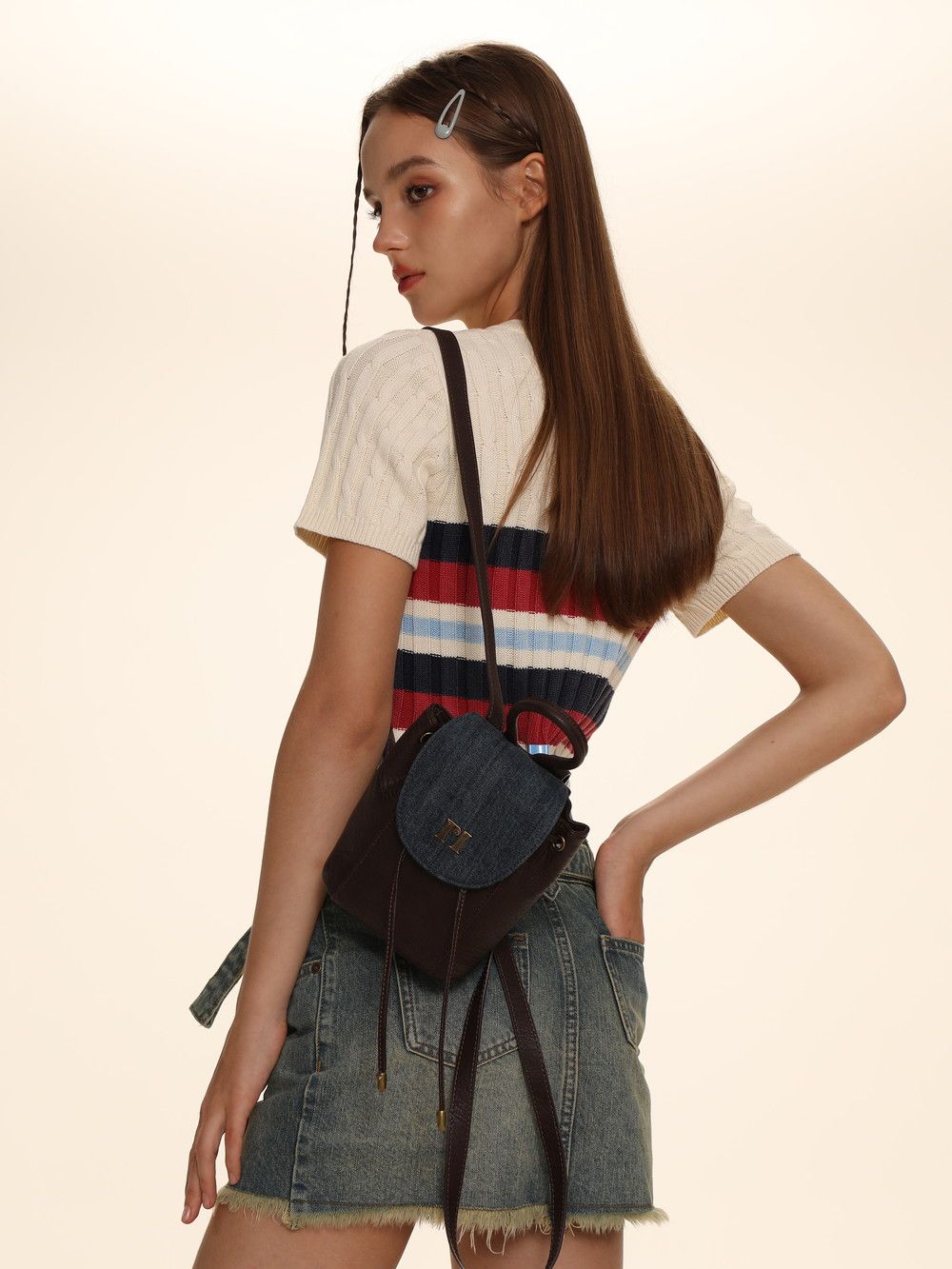 Elegant Summer-Knit Polo-Neck With Border Detail - chiclara