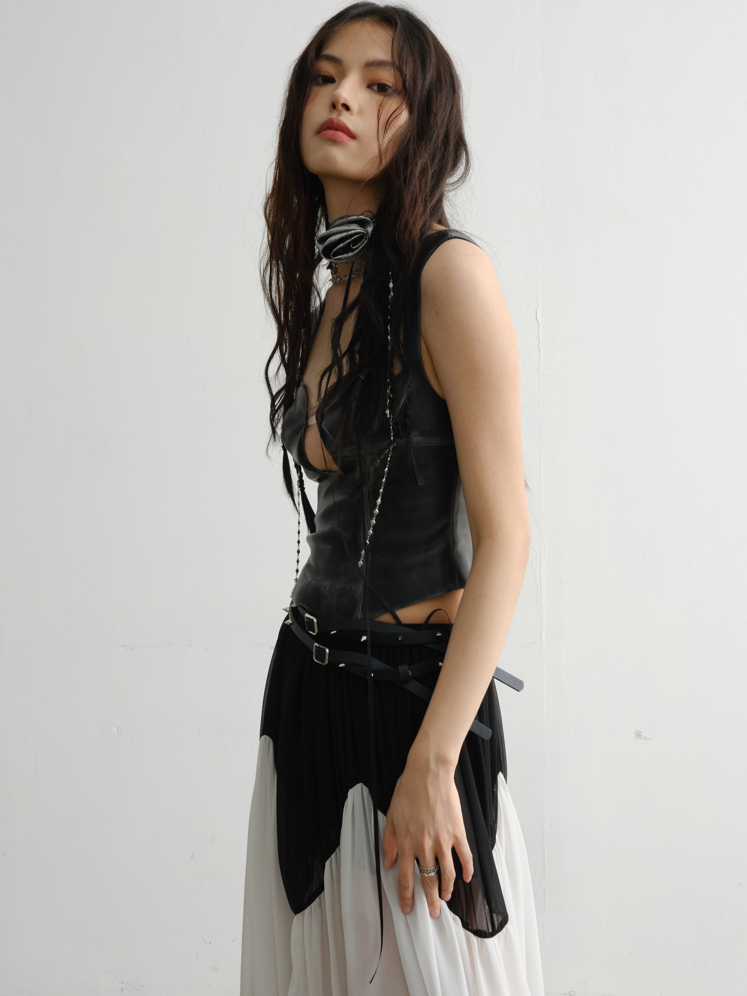 Vintage Hollow Pu Leather Vest - chiclara