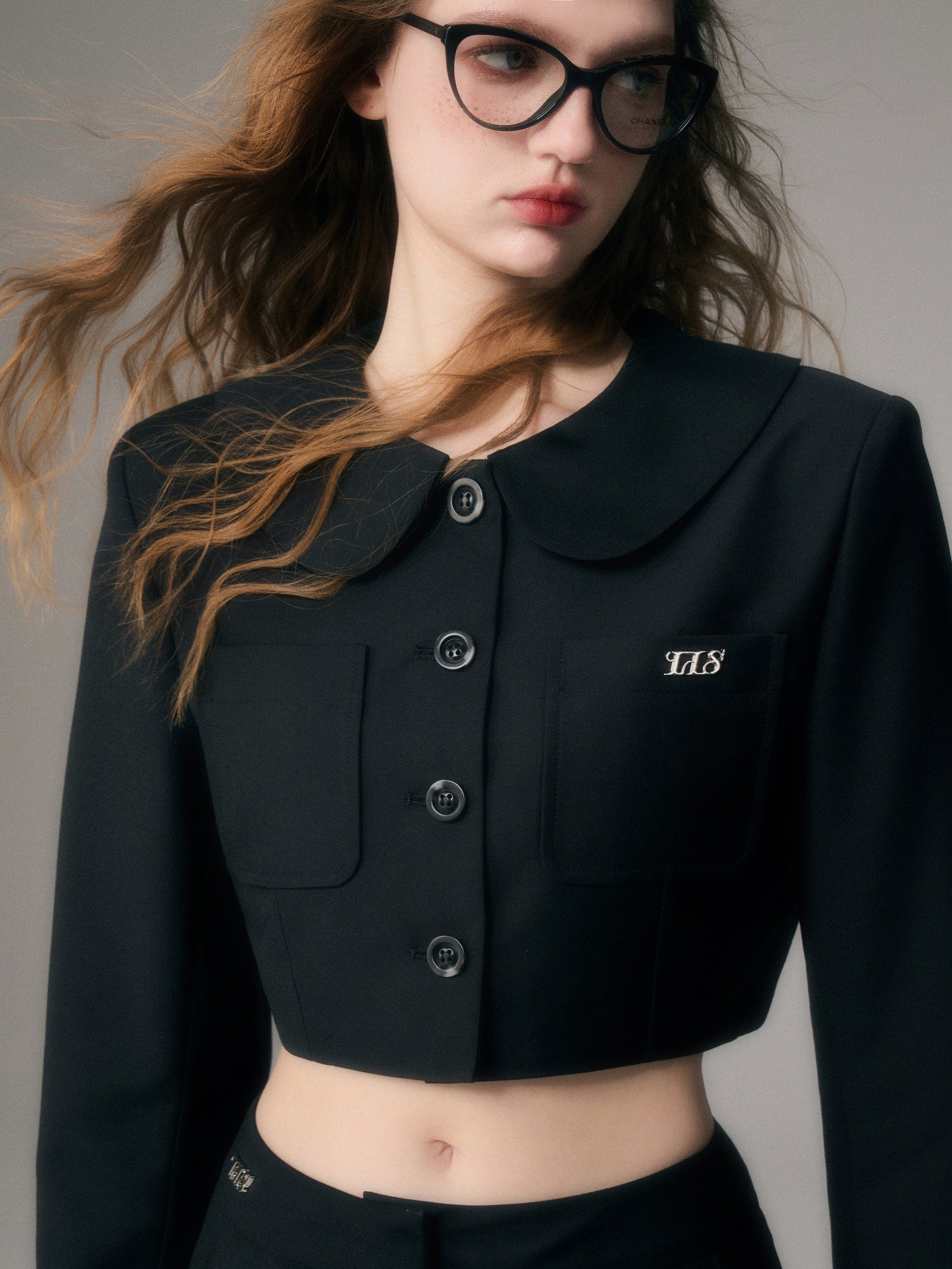 Chic Collared Crop Jacket - chiclara