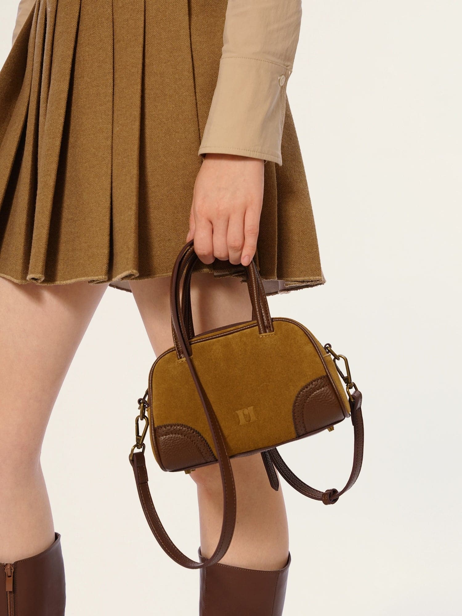 Luxury Suede Leather Handbag - chiclara
