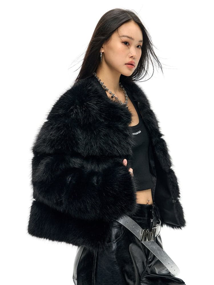 Elegance Quilted Eco-Friendly Fur Coat - chiclara