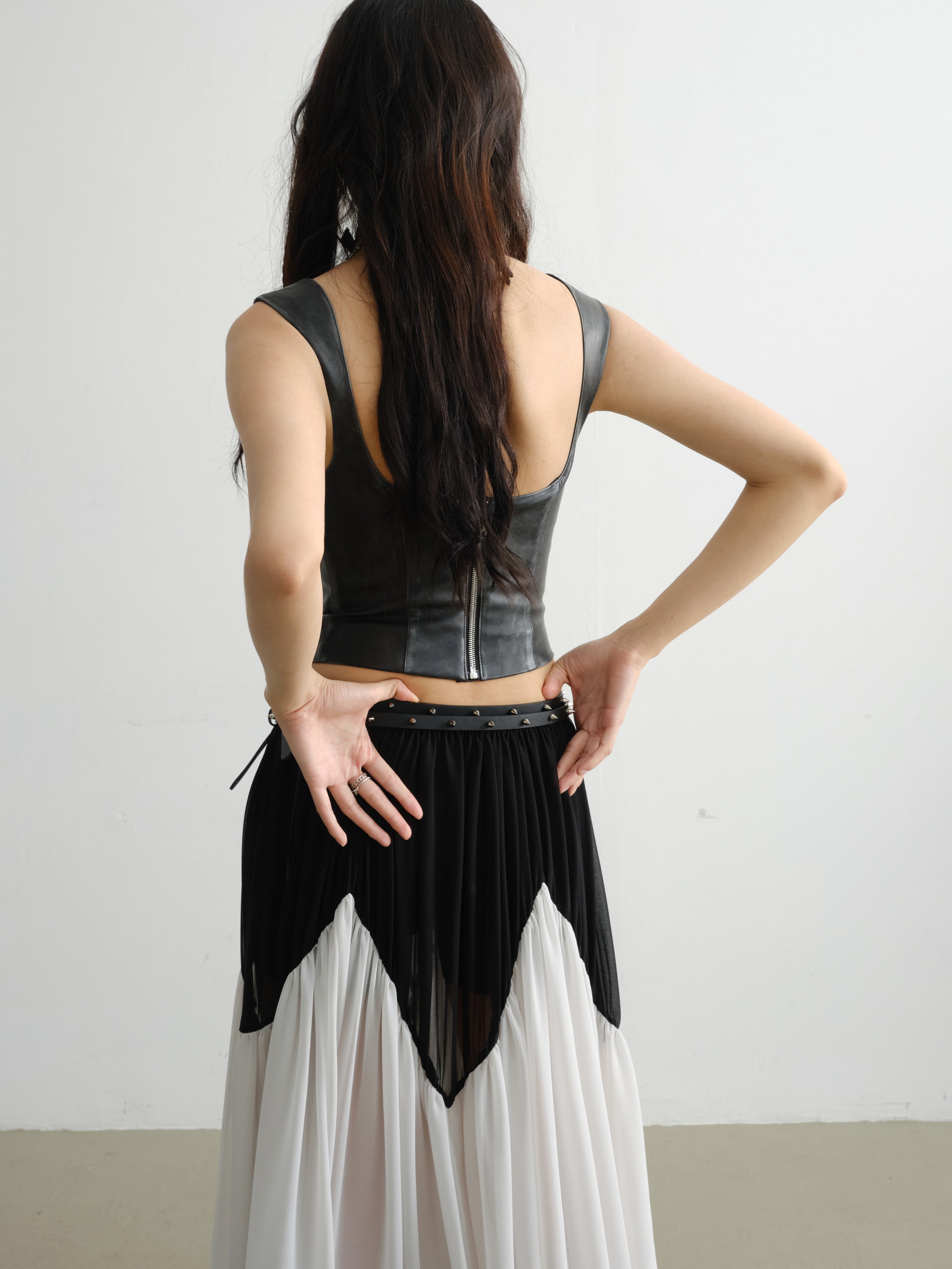 Vintage Hollow Pu Leather Vest - chiclara