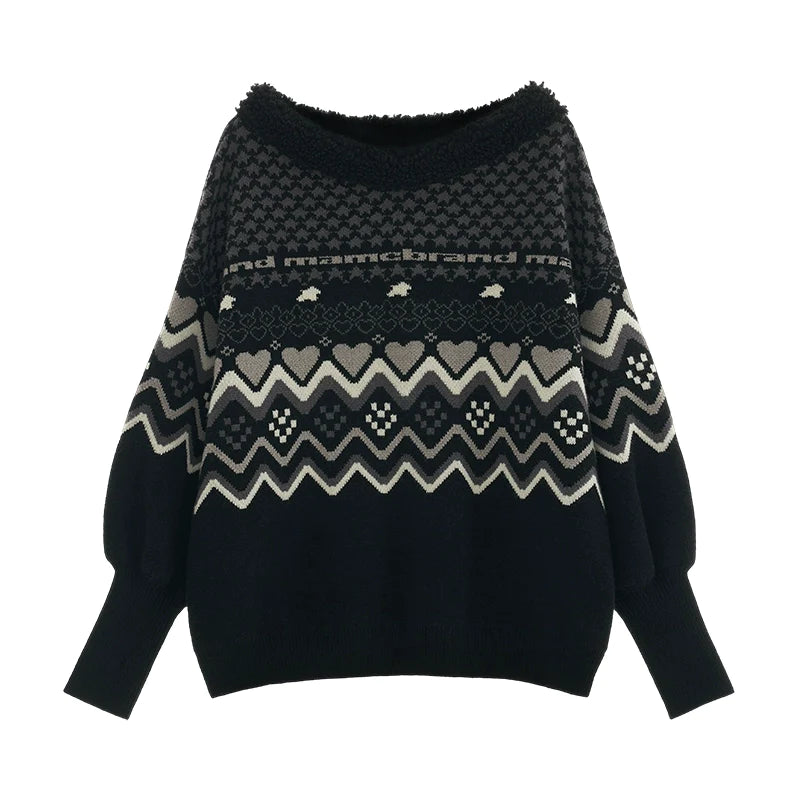 Star Vintage Pattern Sweater Set - chiclara