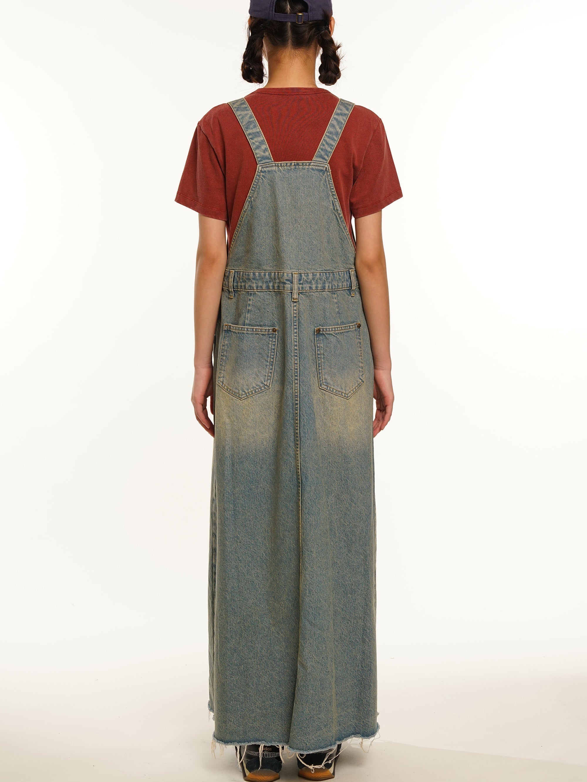 Vintage Denim Strap Skirt - chiclara
