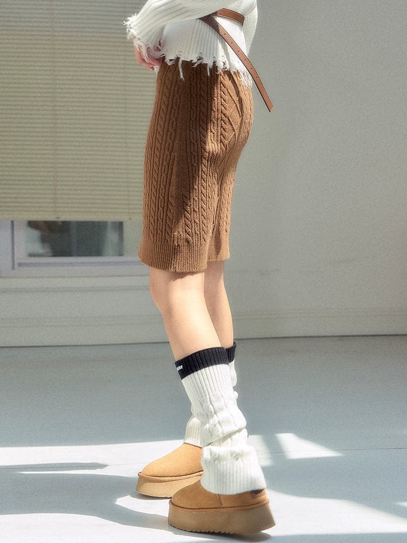 Cable Knitted Skirt - chiclara