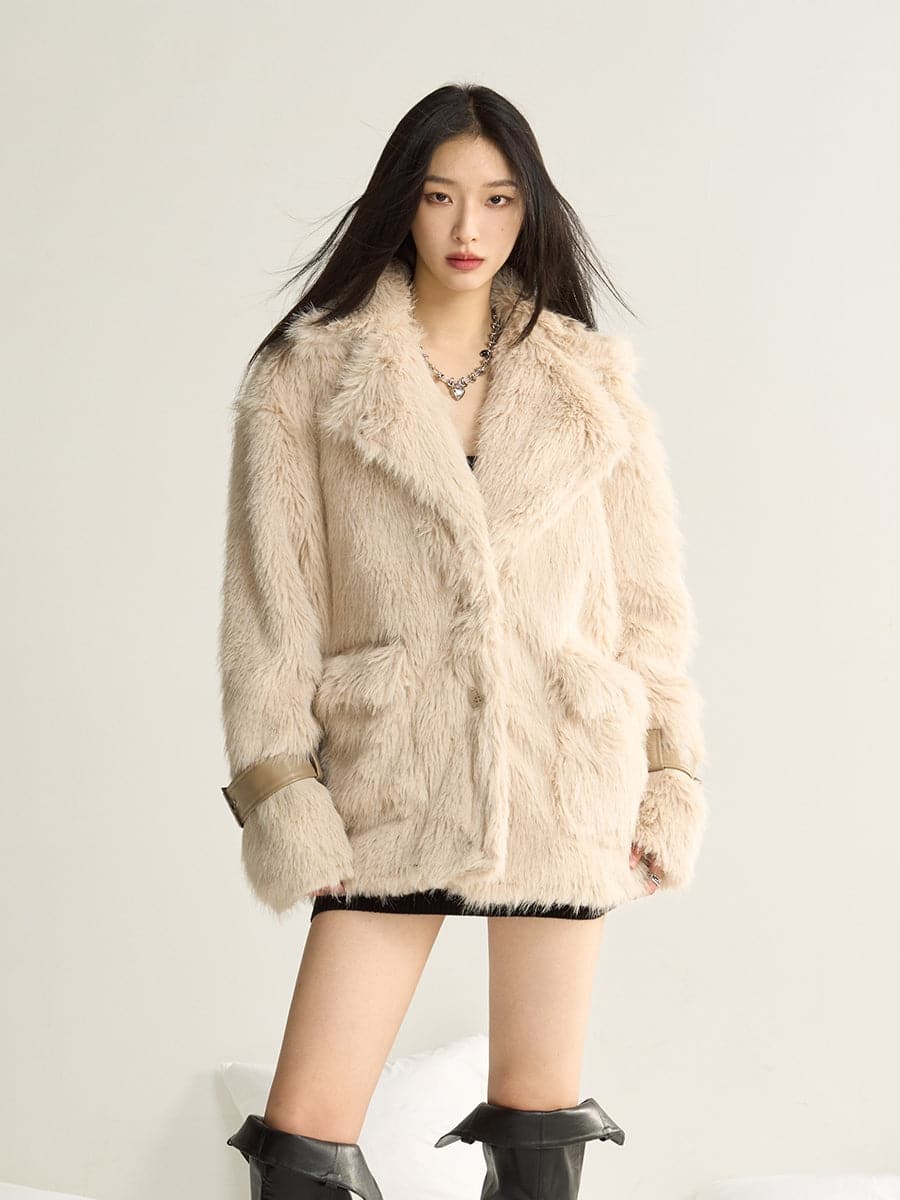 Fluffy Fur Wide Coat - chiclara