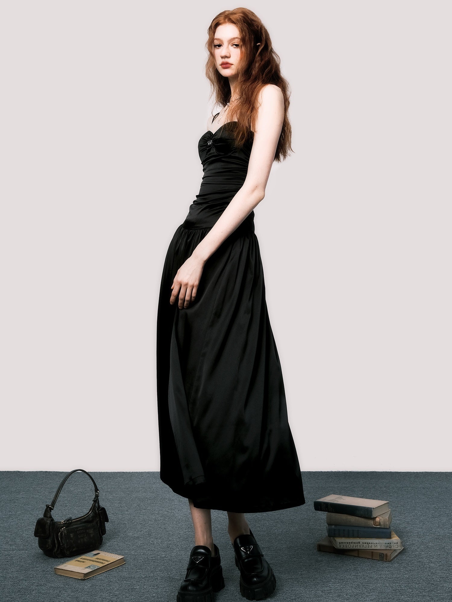 Elegant Backless Suspender Maxi Dress - chiclara