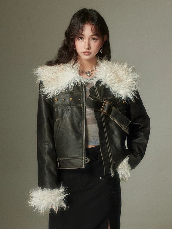 Luxe Faux Fur Leather Jacket - chiclara