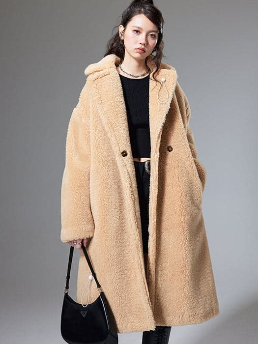 Luxe Lamb Wool Mid-Length Coat - chiclara