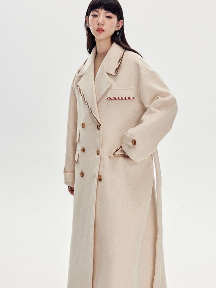 Dropped Shoulders Wool Coat - chiclara