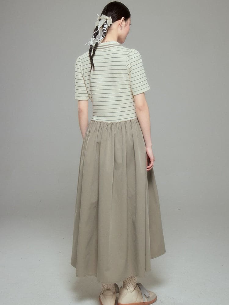 Striped Long Sleeve Polo Dress - chiclara