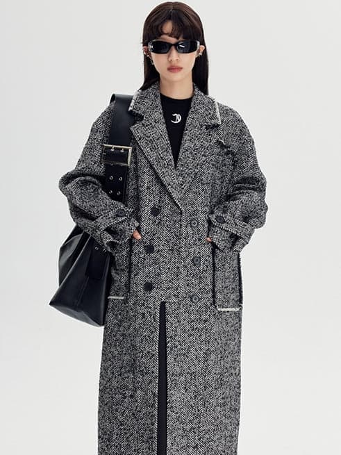 Herringbone Coat - chiclara