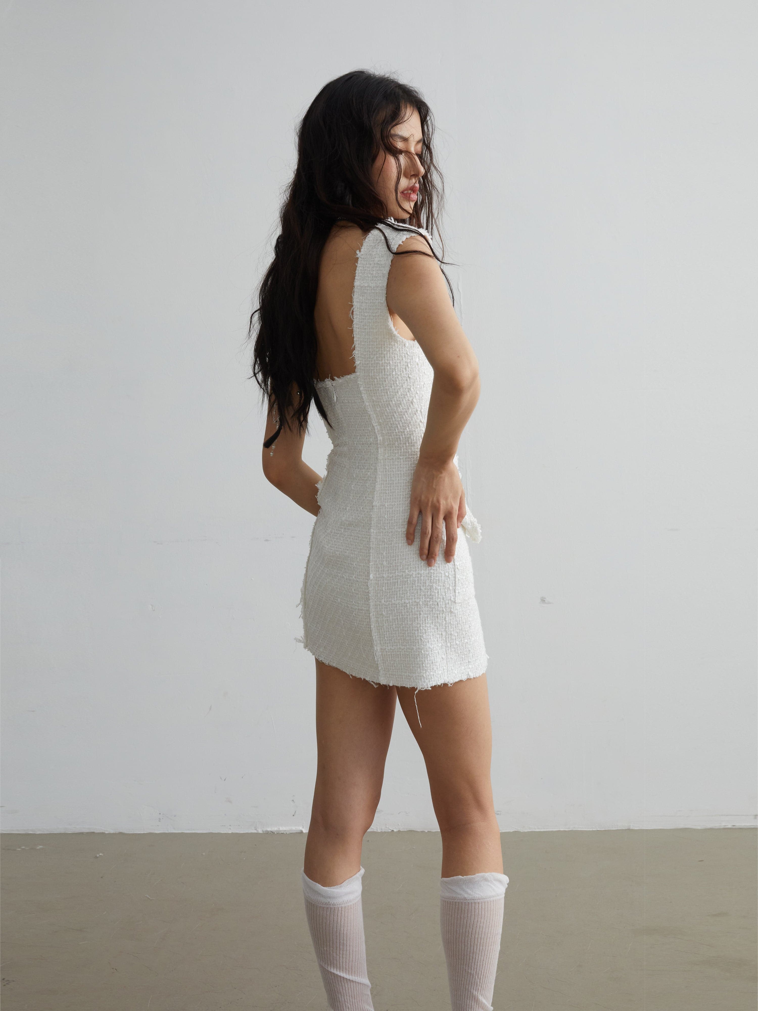 Elegant Fragrant Short Dress With Stylish Strap - chiclara